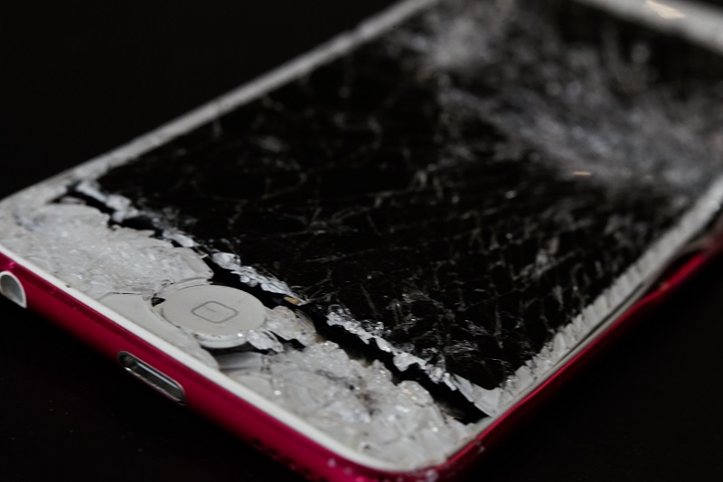 Cracked mobile phone